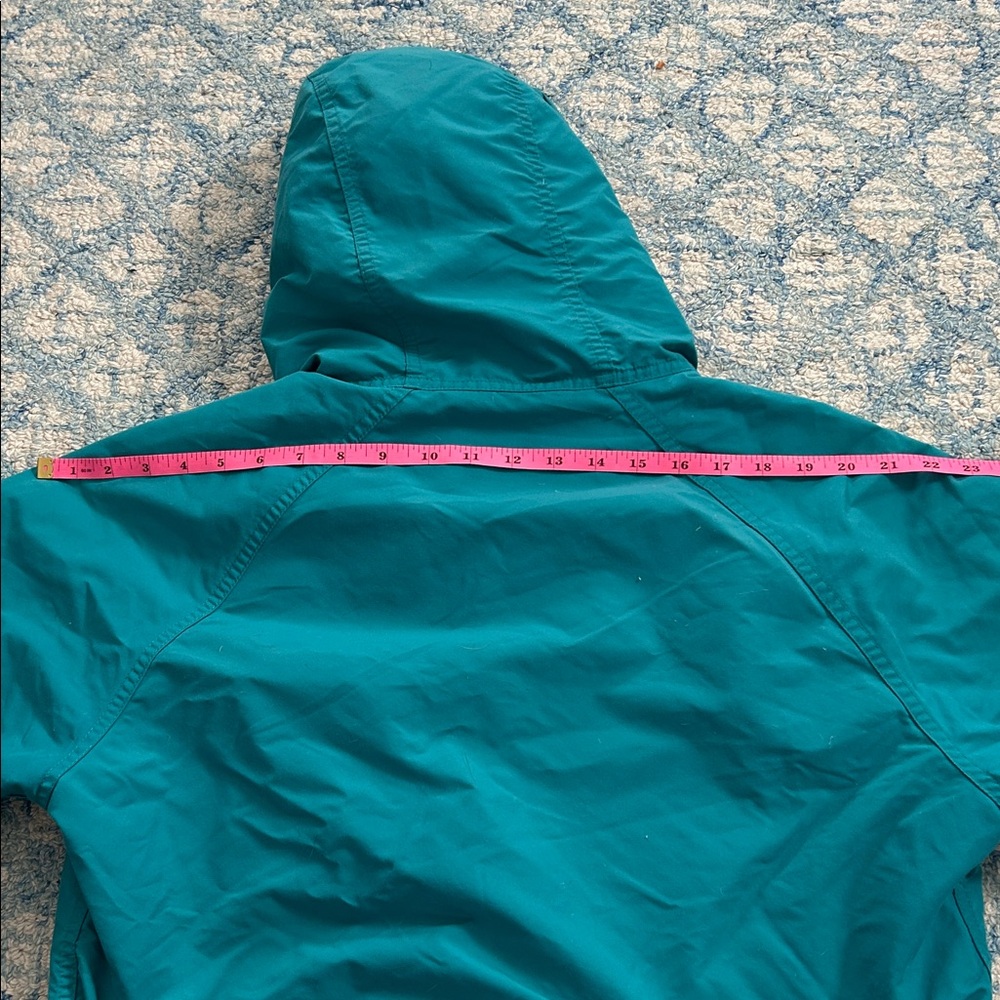 L.L. Bean vintage teal flannel lined multi pocket coat jacket medium - Picture 6 of 9